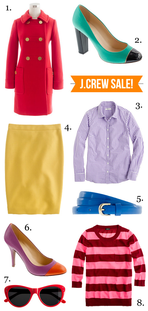 Jenny in Jacquard; NYC fashion blogger; style blog; online shopping; J.Crew Additional 30% Off Sale; J.Crew Stadium-Cloth Mod Coat; J.Crew Etta Cap Toe Satin Pumps; J.Crew Perfect Shirt in Mini-Gingham; J.Crew No. 2 Pencil Skirt in Double Serge Wool; J.Crew Patent Leather Skinny Belts; J.Crew Mona Colorblock Pumps; Selima Sun for J.Crew Sophia Sunglasses; J.Crew Tippi Sweater in Stripe