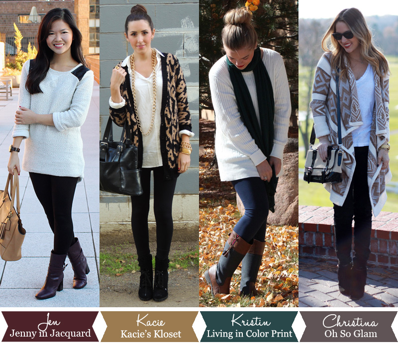 Jenny in Jacquard; NYC fashion blogger; style blog; outfit photos; how to wear oversized sweaters; Kacie of Kacie's Kloset; Kristin Clark of Living in Color Print; Christina DeFilippo of Oh So Glam; 