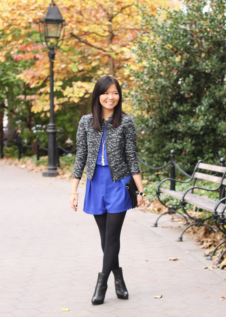 Lulu's blue romper for fall