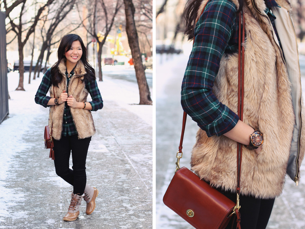 Plaid and Faux Fur