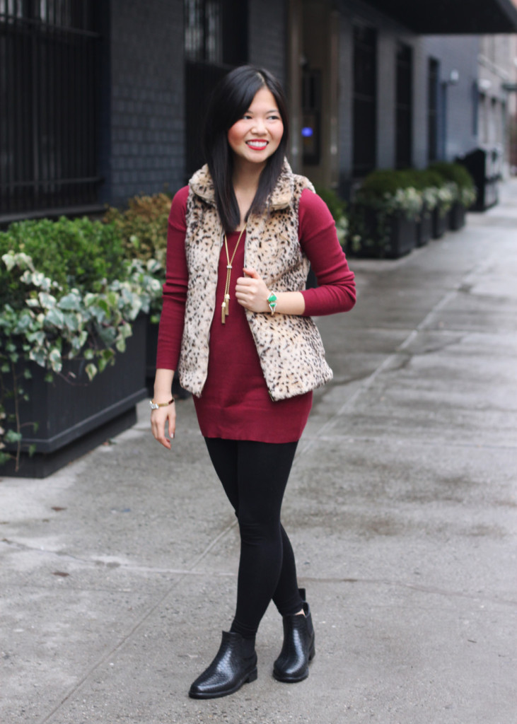 Zara Faux Fur Leopard Vest