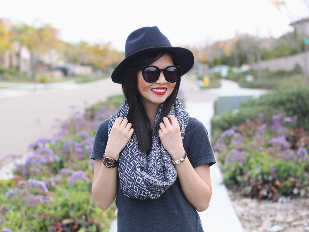 Felt Fedora & Infinity Scarf