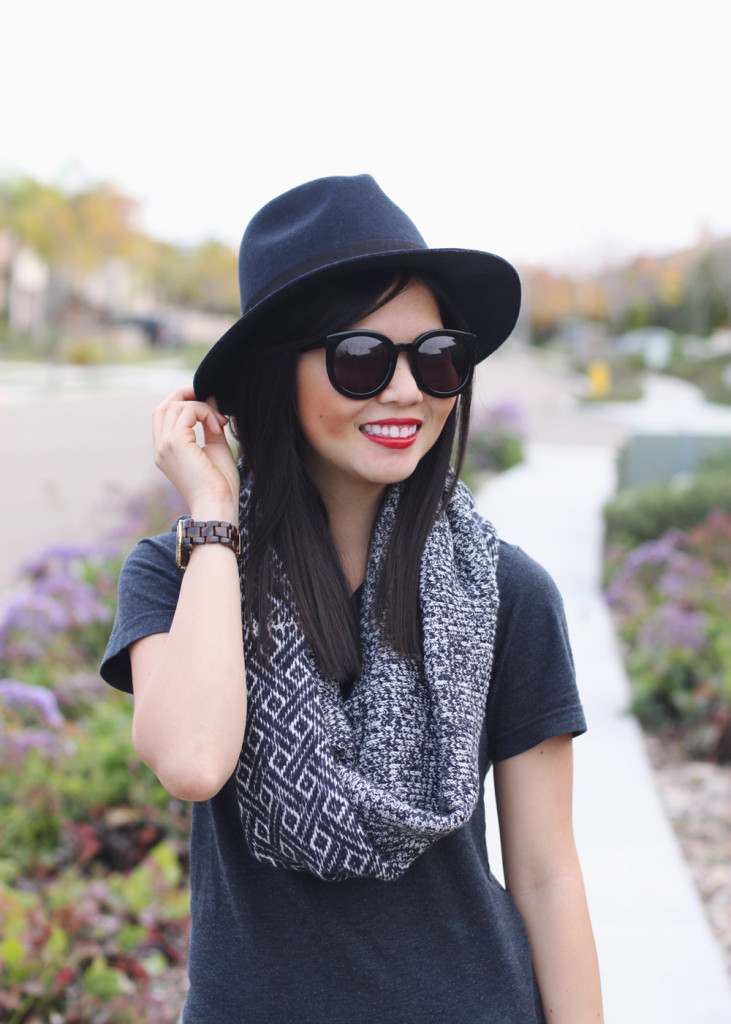 Felt Fedora & Infinity Scarf