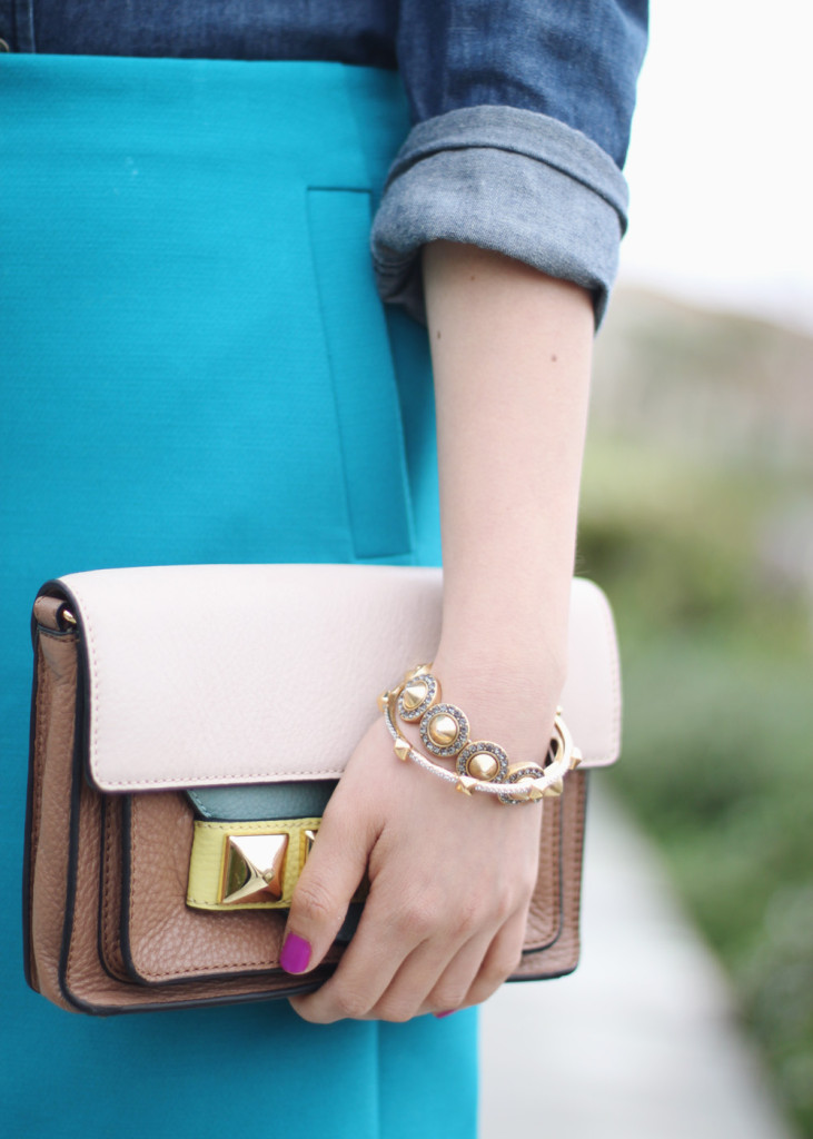 Pyramid Studded Clutch