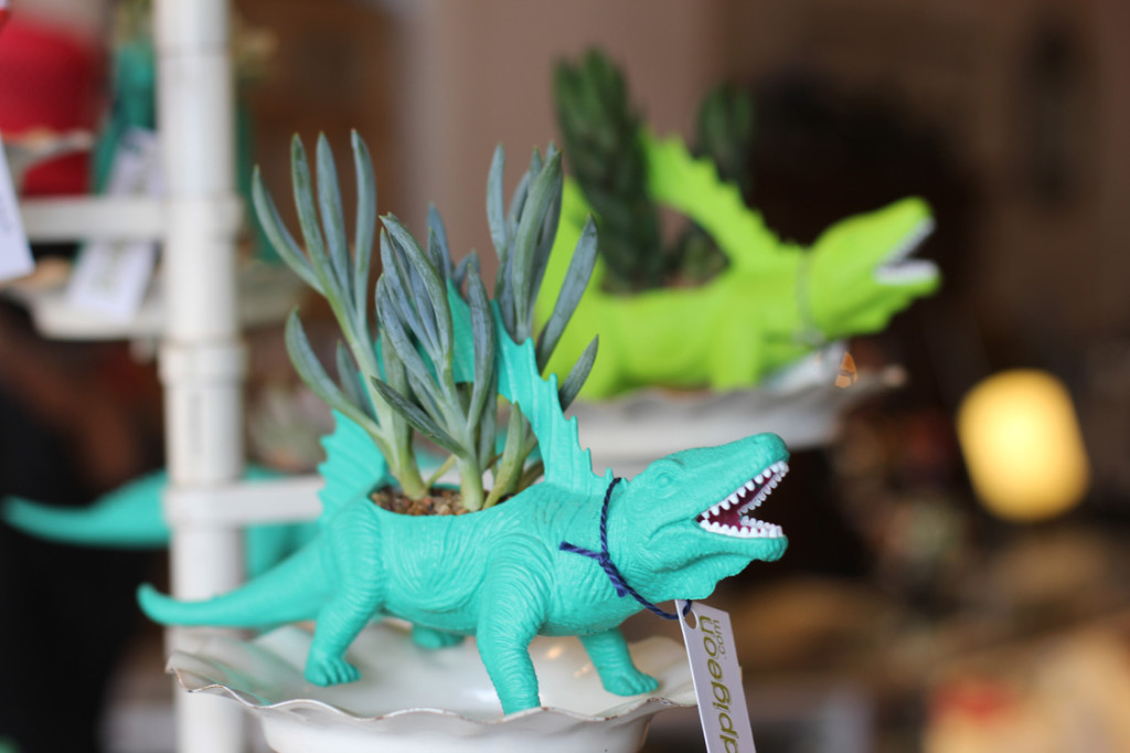 Neon Rubber Dinosaur Planters