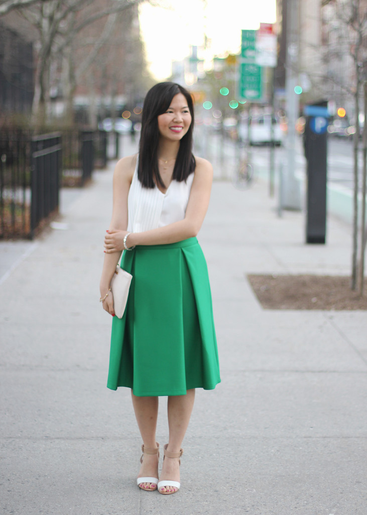 Scuba Green Midi SKirt