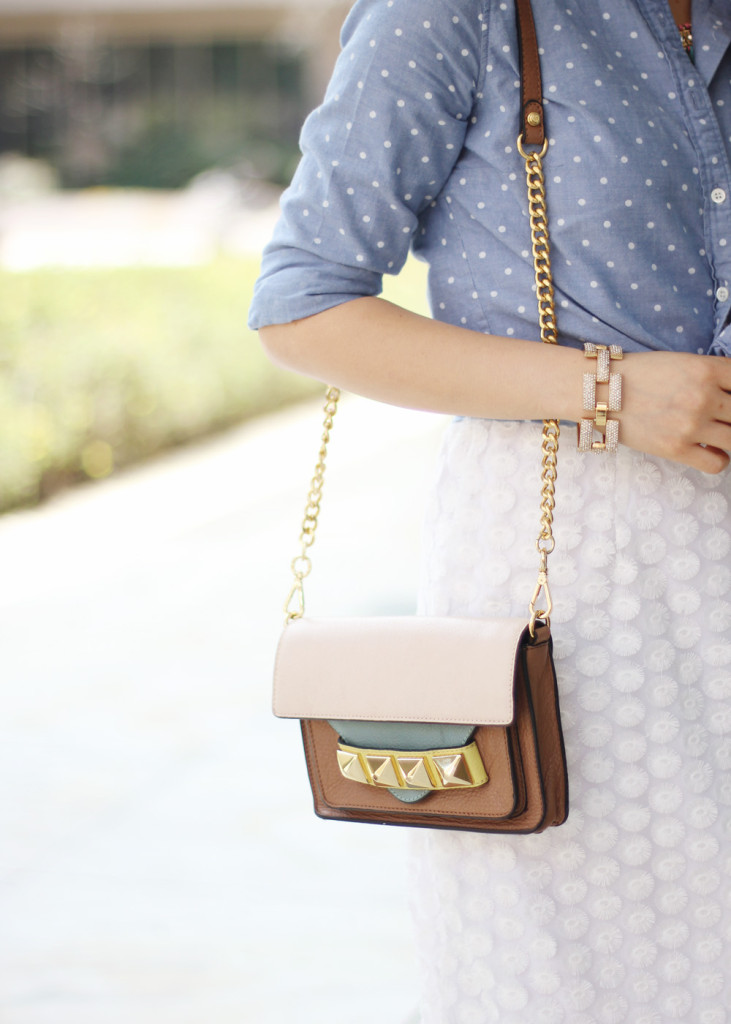Colorblock Studded Bag