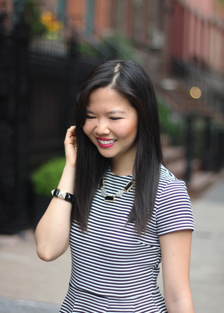 C. Wonder Black and White Striped Dress