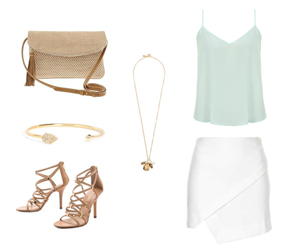 White Asymmetrical Skirt