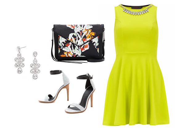 Neon Yellow Dress & Chic Accessories