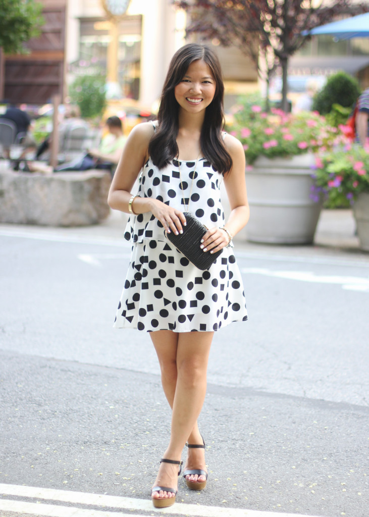 Black & White Geometric Print Dress