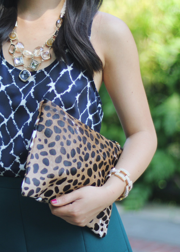 Clare Vivier Leopard Flat Clutch