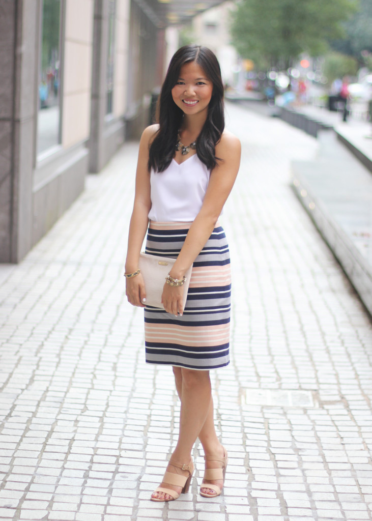 Summer Striped Pencil Skirt