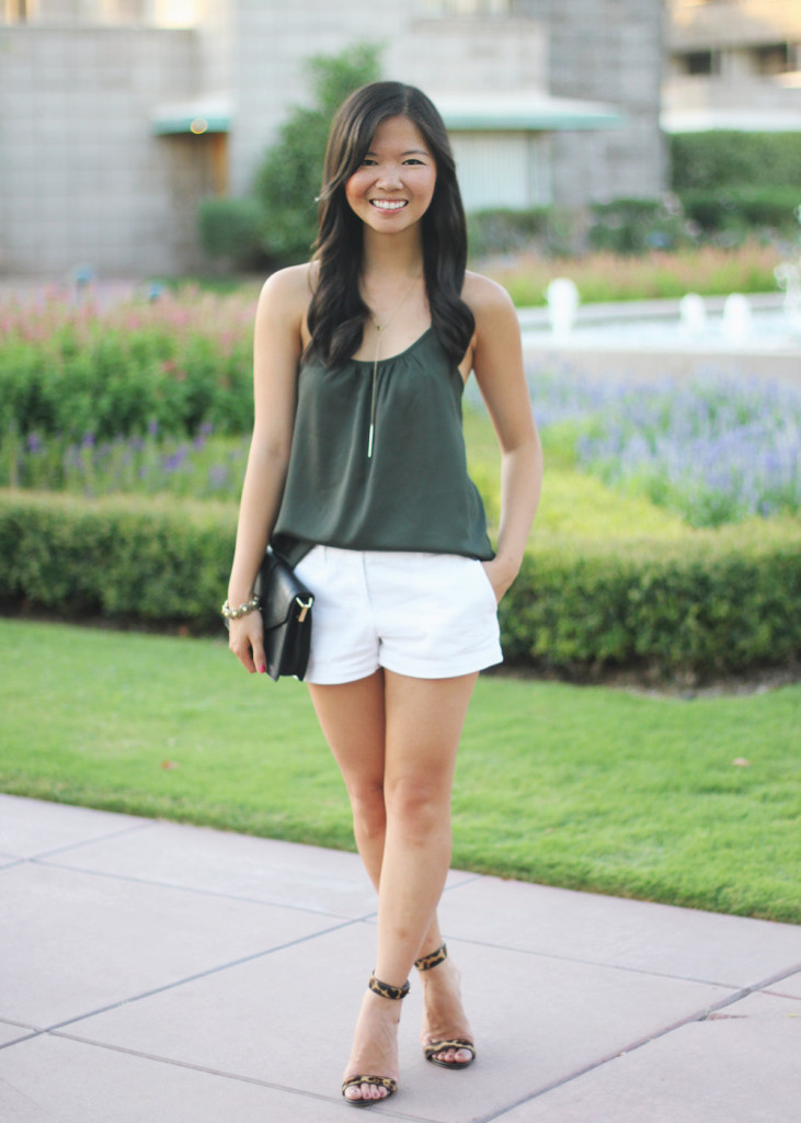 Military Green Top & Leopard Heels