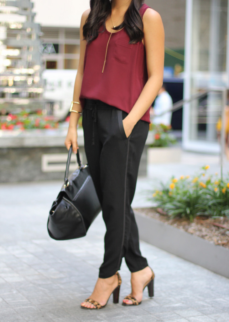 LOFT Black Drawstring Pants