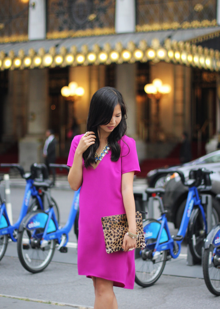 Fuschia Crepe T-Shirt Dress