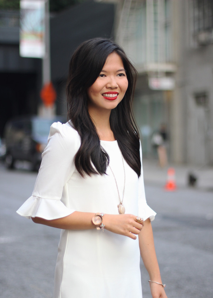 White Dress & Delicate Jewelry