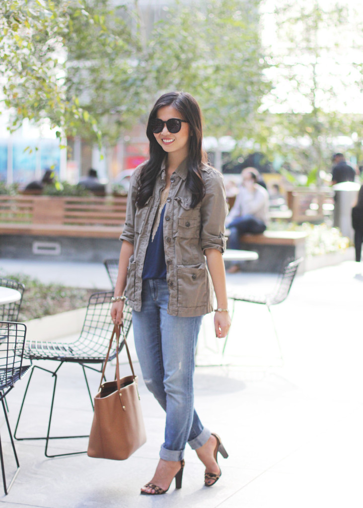 Military Jacket & Boyfriend Jeans