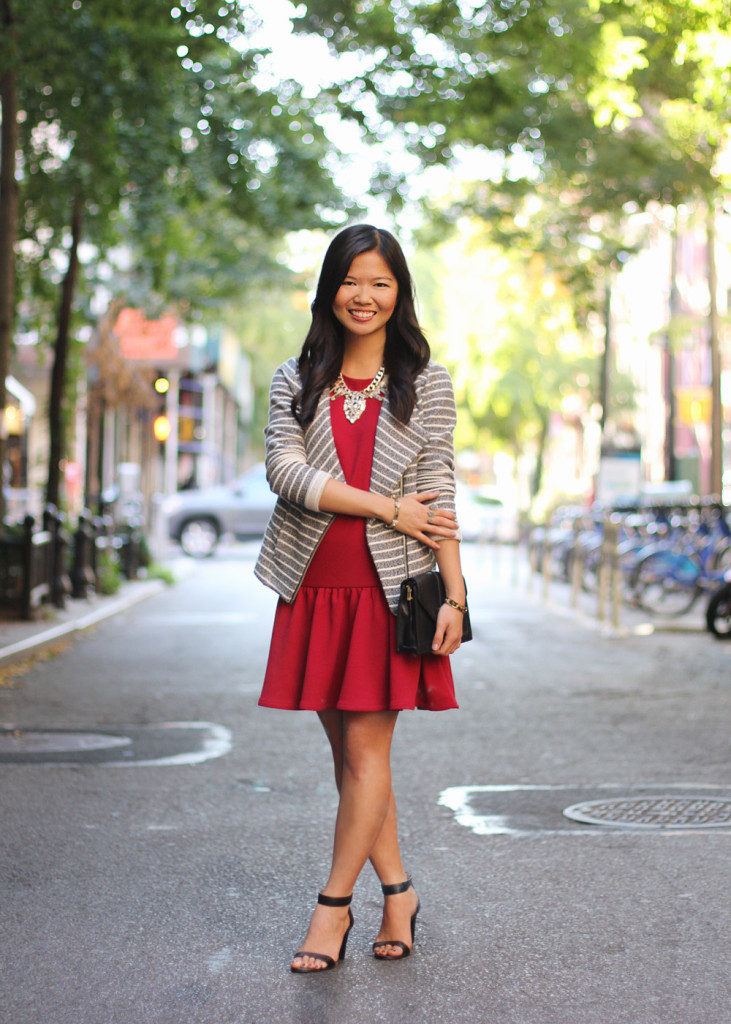 Red Drop Waist Dress