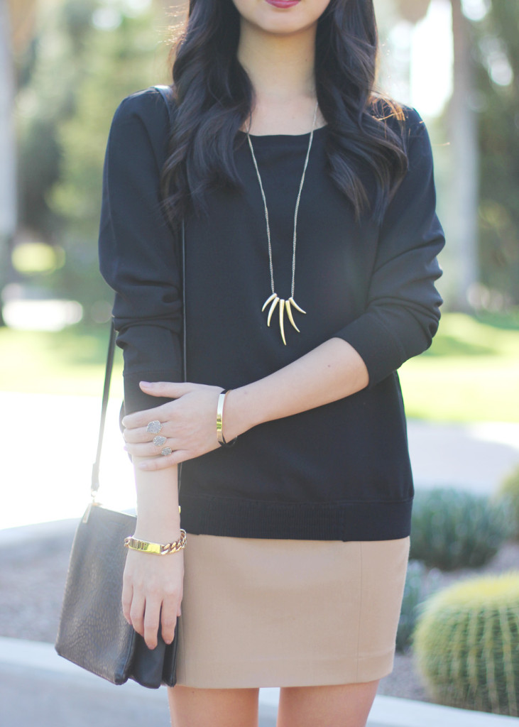 Lou & Grey Silk Sweatshirt & Express Mini Skirt