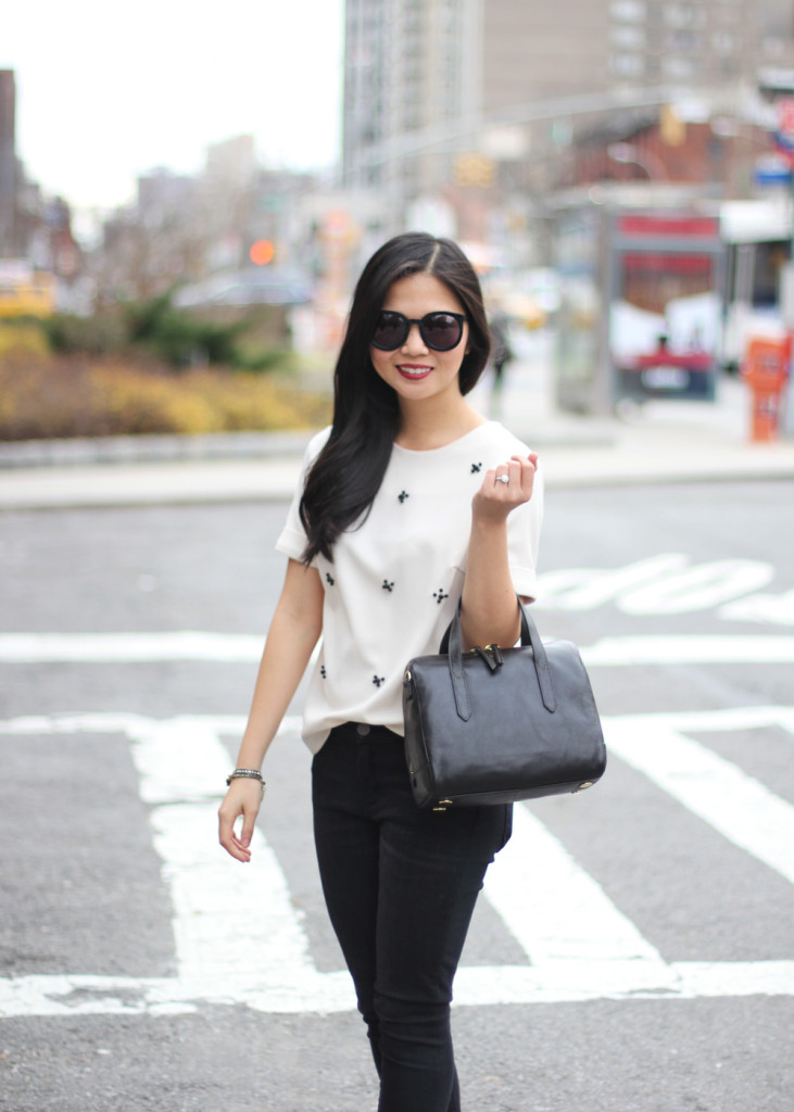 Skirt The Rules // Black Leather Satchel