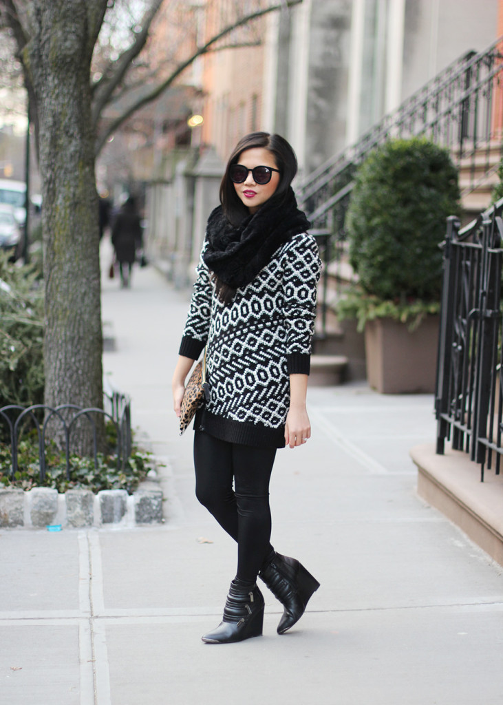 Skirt The Rules // Black & White Sweater