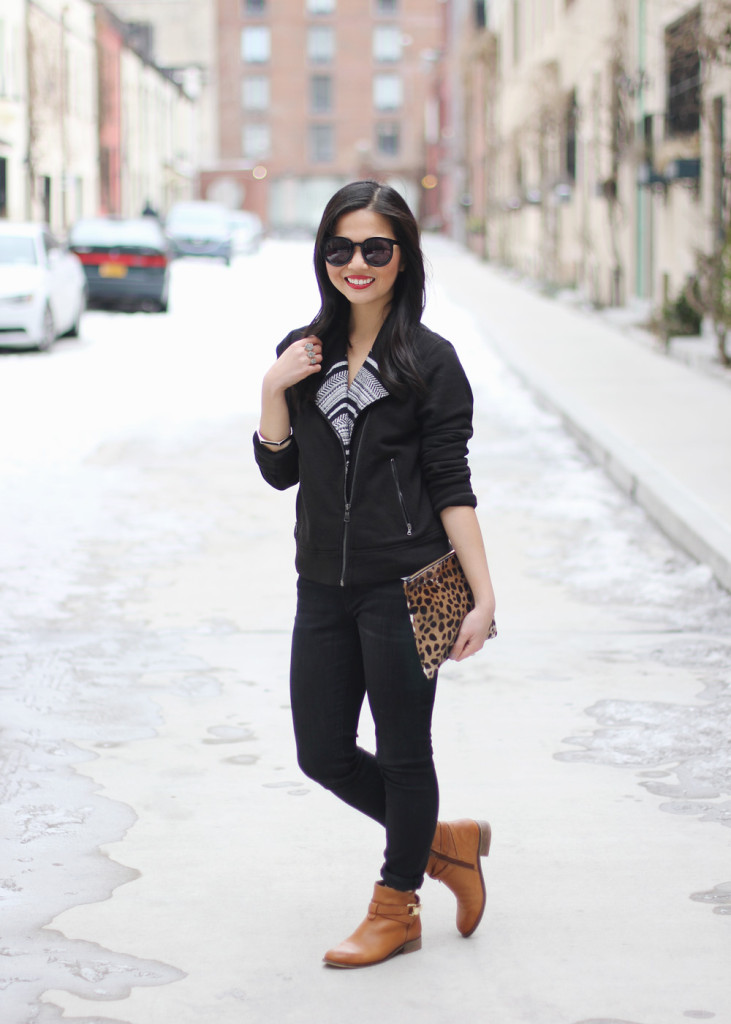 Black Moto Jacket & Skinny Jeans