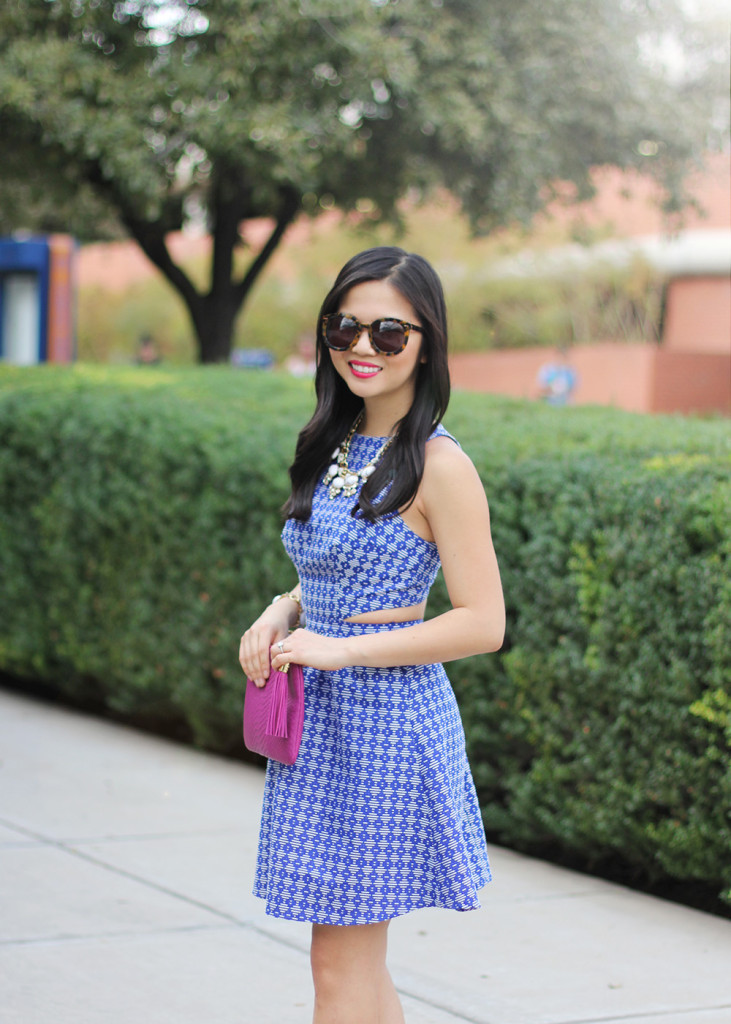 Skirt The Rules // Blue Printed Cutout Dress