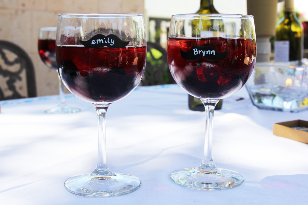 Skirt The Rules // Mustache Wine Glass Labels