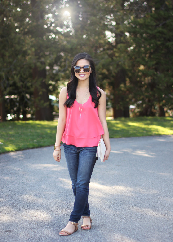 Skirt The Rules // Coral Flowy Top