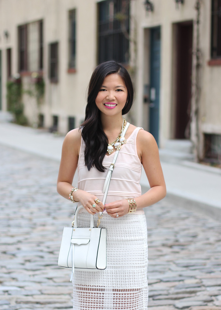Skirt The Rules // Pale Pink & White Spring Outfit