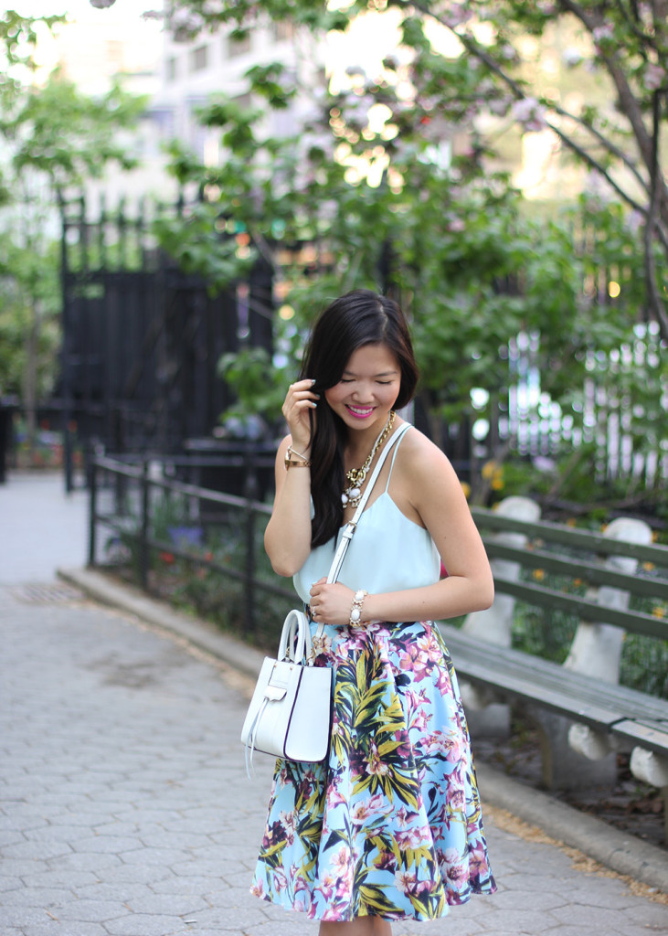 Skirt The Rules // Blue & Pink Floral Skirt