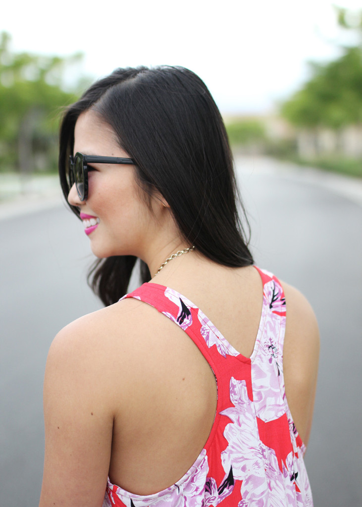 Skirt The Rules // Red Floral Racerback Dress