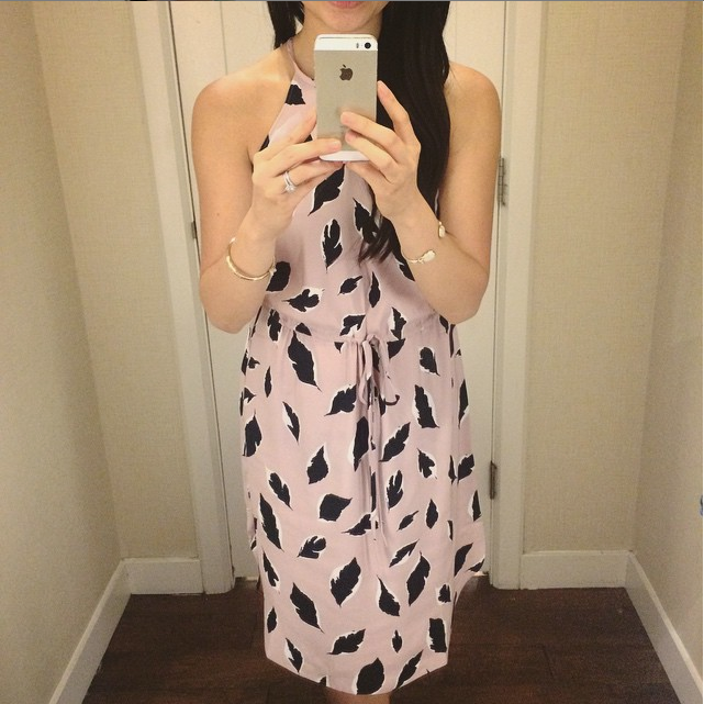 Skirt The Rules // Pink Leaf Print Dress