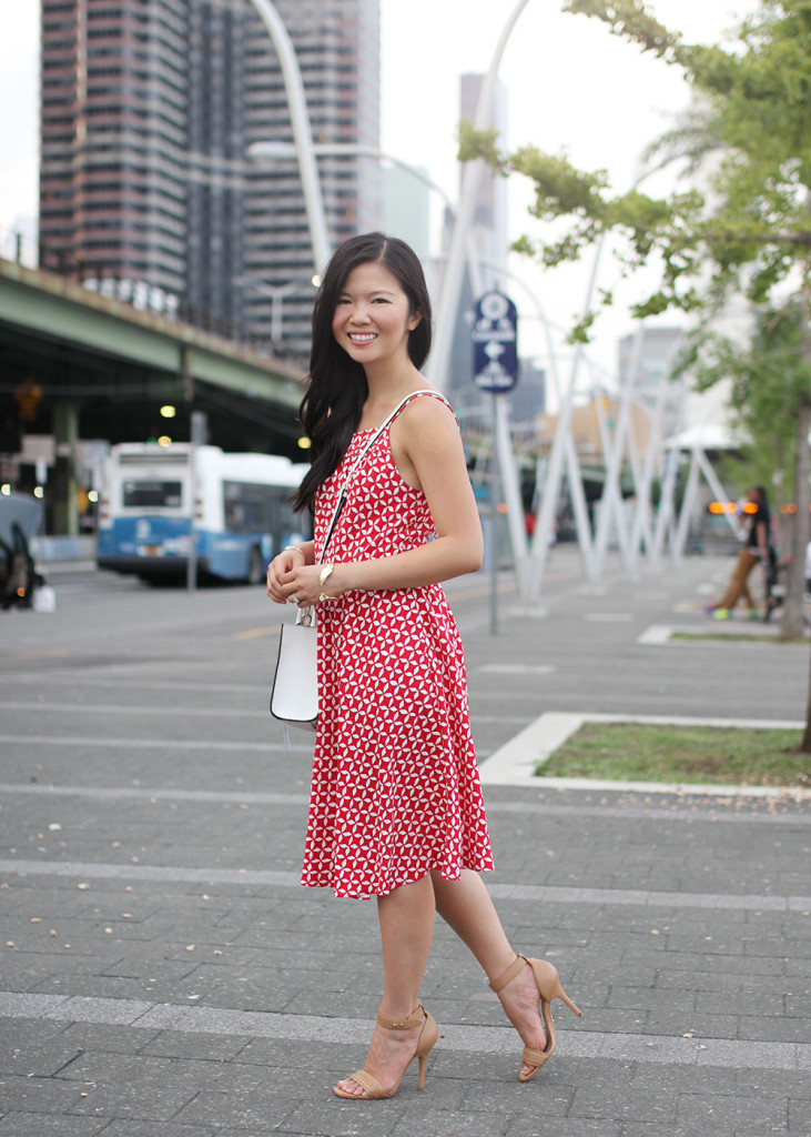 Skirt The Rules // Red and White Printed Sundress
