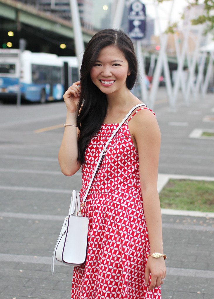 Skirt The Rules // Printed Sundress and White Crossbody Bag