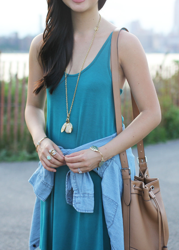Skirt The Rules // Teal Tank Dress & Chambray Shirt