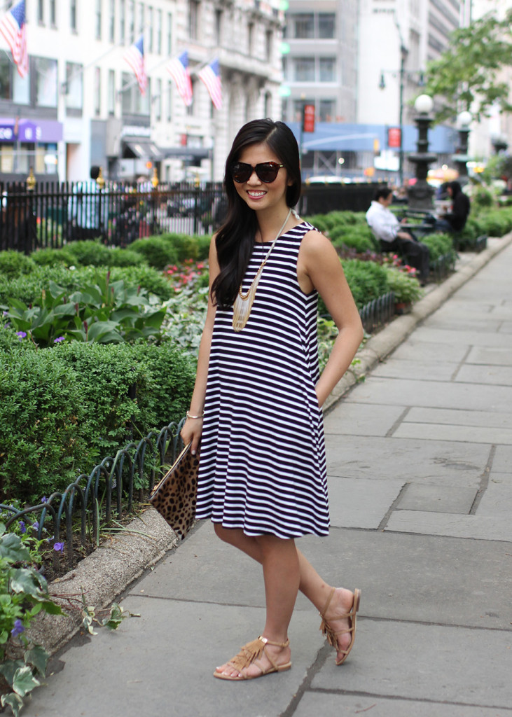 Skirt The Rules // Striped Trapeze Dress with Pockets