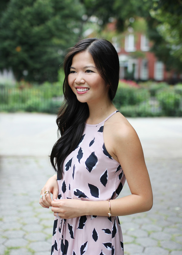 Skirt The Rules // Pink Leaf Print Dress