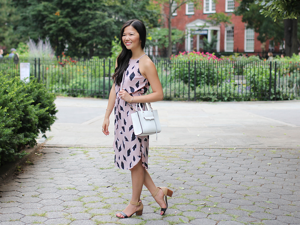 Skirt The Rules // Pink Leaf Print Dress
