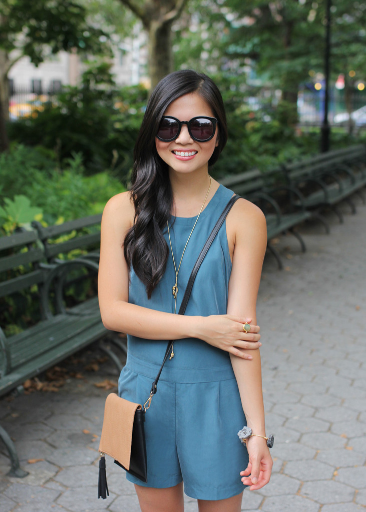Skirt The Rules // Teal Silk Romper