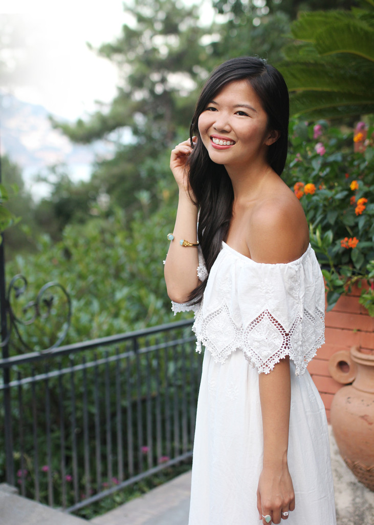 Skirt The Rules // White Off the Shoulder Maxi Dress