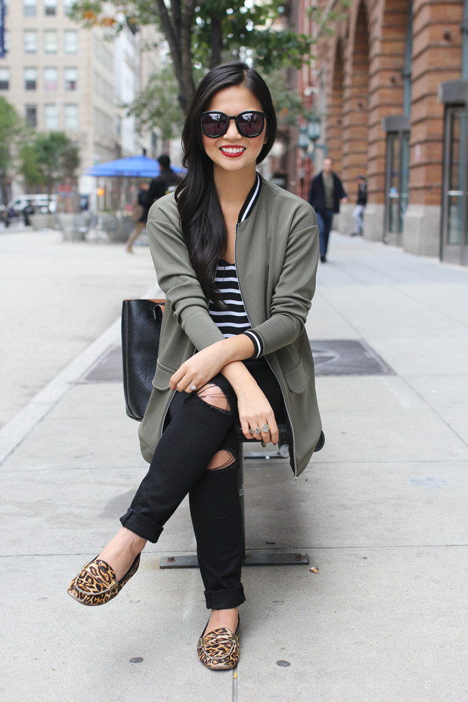 Skirt The Rules // Bomber Jacket & Ripped Jeans