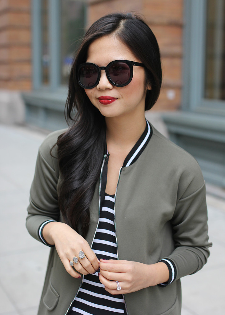 Skirt The Rules // Black, White & Olive Outfit