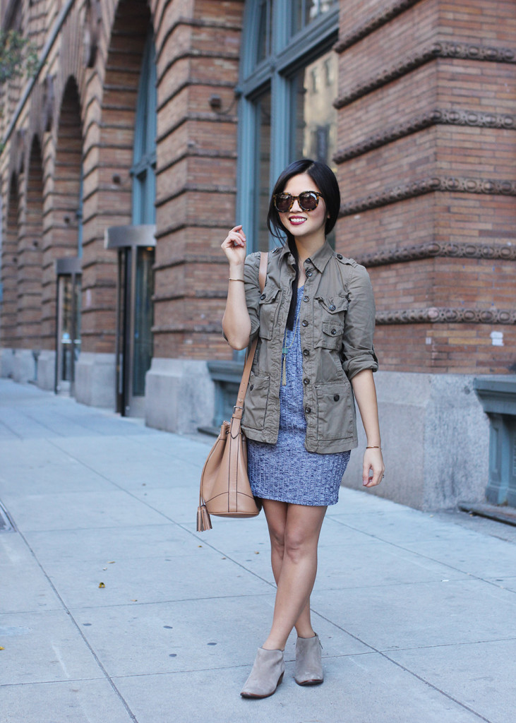 Skirt The Rules // Sweater Dress & Army Jacket