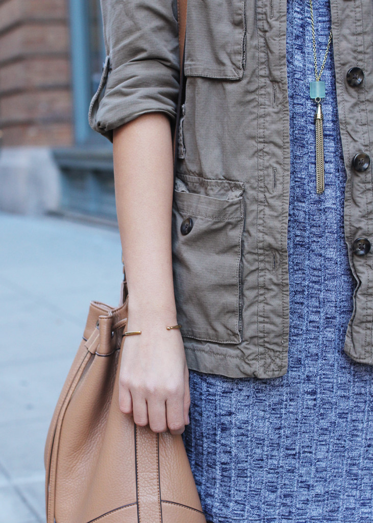 Skirt The Rules // Sweater Dress & Army Jacket