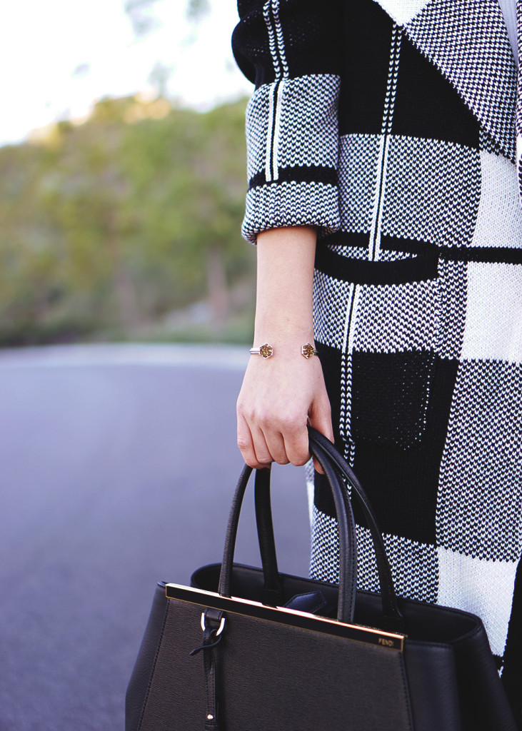 Skirt The Rules / Black & White Plaid Coat