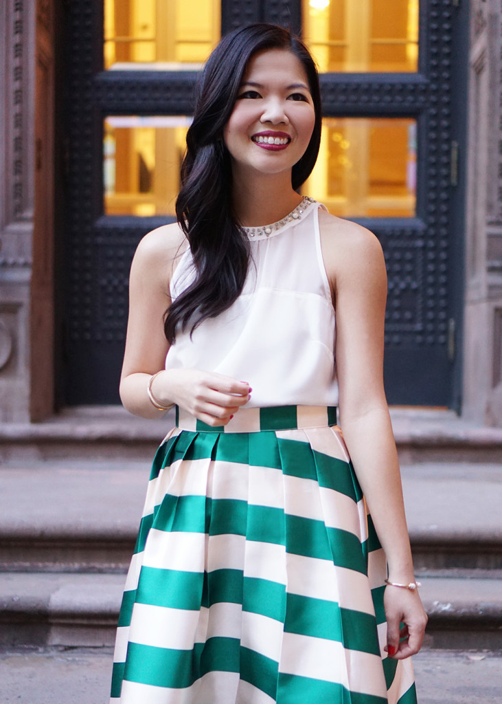 Skirt The Rules / Green Stripe Skirt