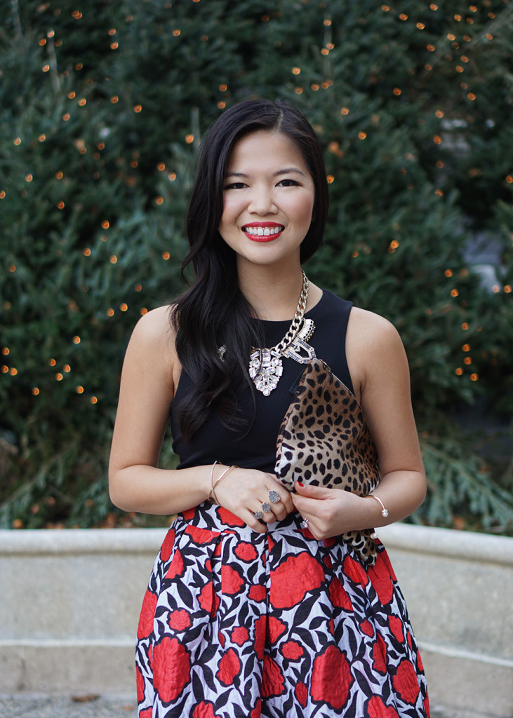 Skirt The Rules / Rose Print Midi Skirt