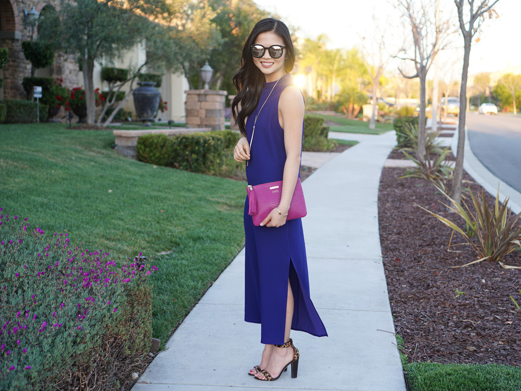 High Neck Midi Shift Dress